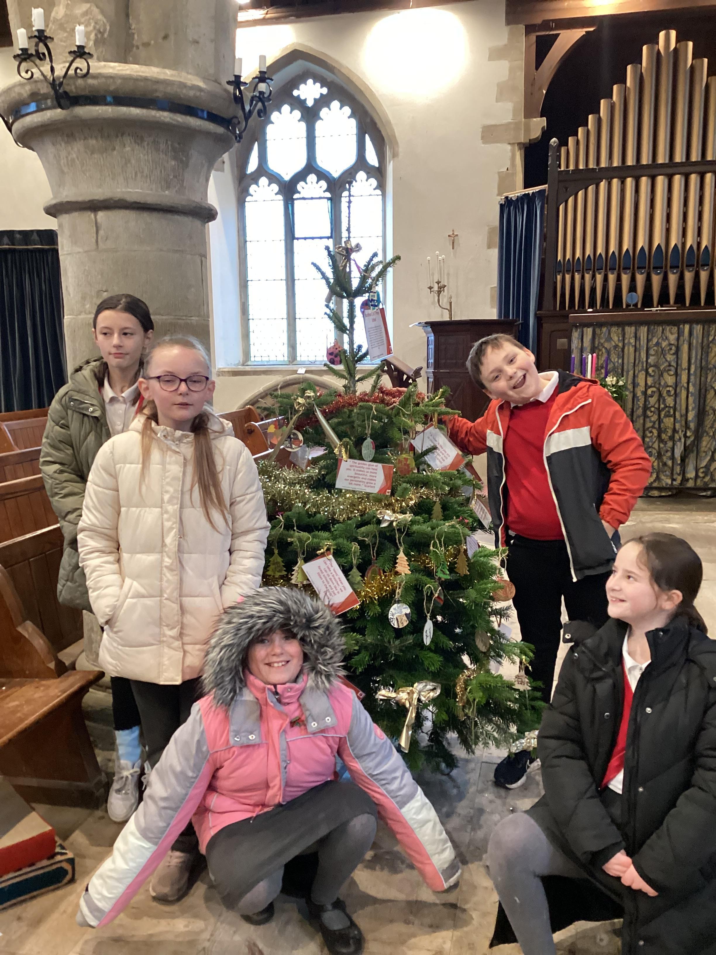 Our worship team with other Christmas Tree